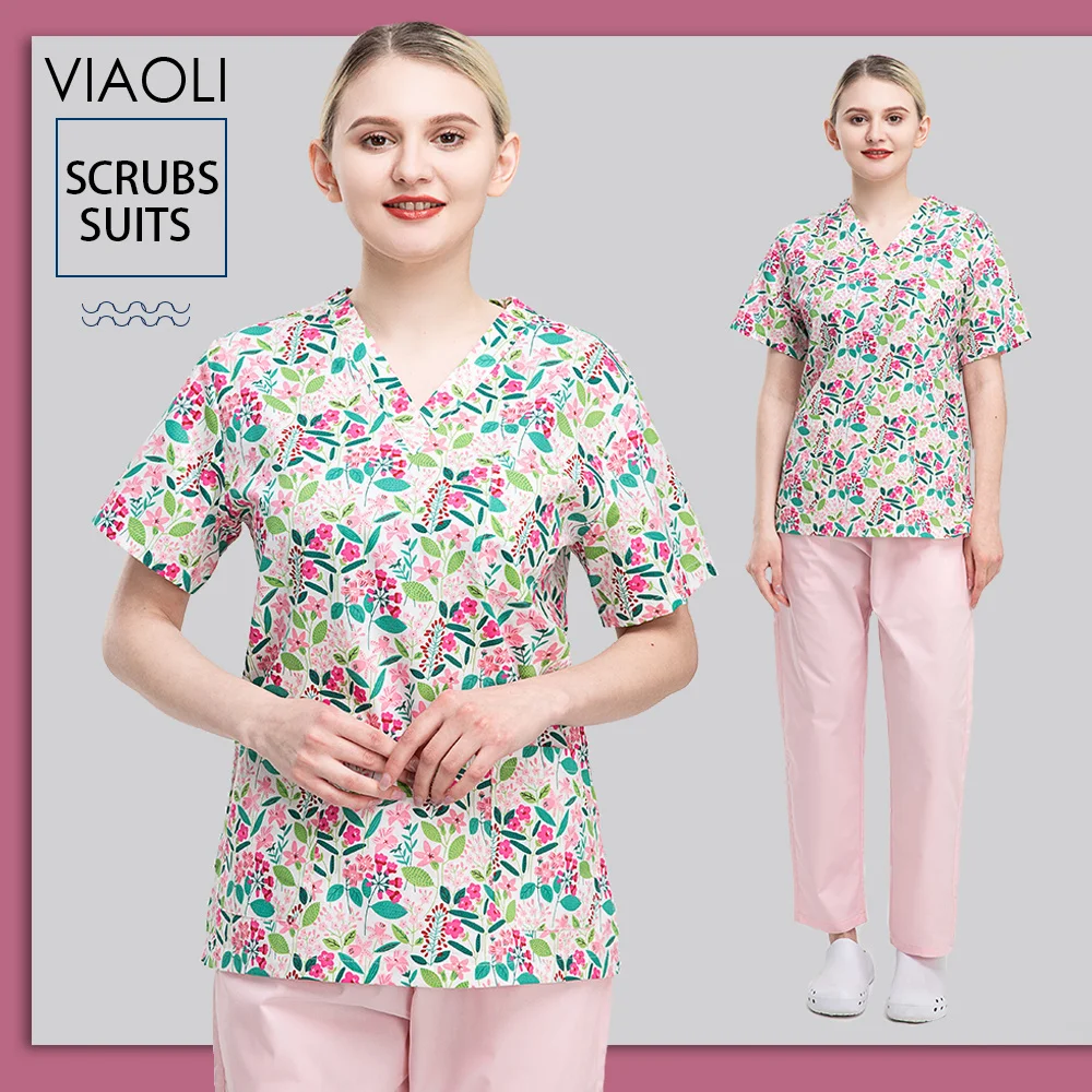 Scrubs New Women Fashion Short Sleeve Neck Tops Print Working Uniform Blouse Shirt Uniformes Doctor Surgical Dental Clothes
Scrubs New Women Fashion Short Sleeve Neck Tops Print Working Uniform Blouse Shirt Uniformes Doctor Surgical Dental Clothes