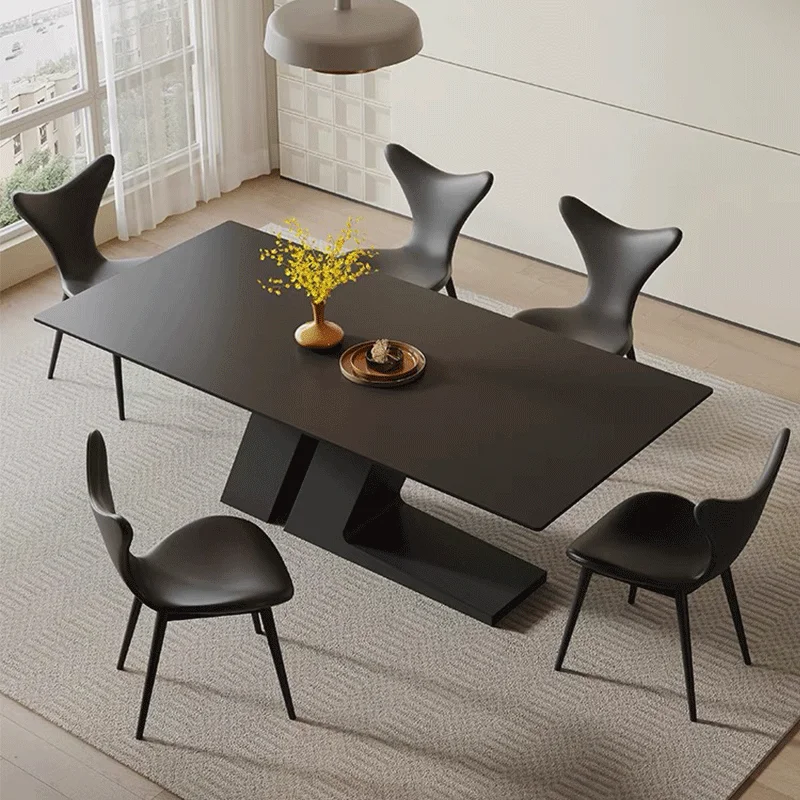 Black Stone Plate Dining Table Modern Simple Small Apartment Home Rectangular Dining Table
Black Stone Plate Dining Table Modern Simple Small Apartment Home Rectangular Dining Table