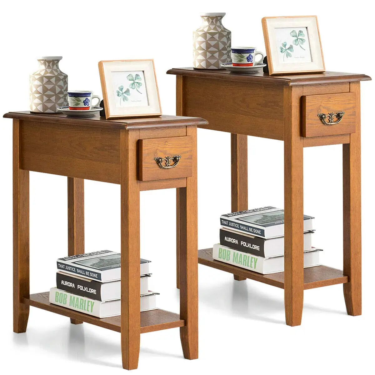 Narrow Wood End Table Drawer Open Shelf Slim Nightstand Small Space Bedside Living Room Bedroom 9.8x23.6x23.6 Inches, Customized
Narrow Wood End Table Drawer Open Shelf Slim Nightstand Small Space Bedside Living Room Bedroom 9.8x23.6x23.6 Inches, Customized