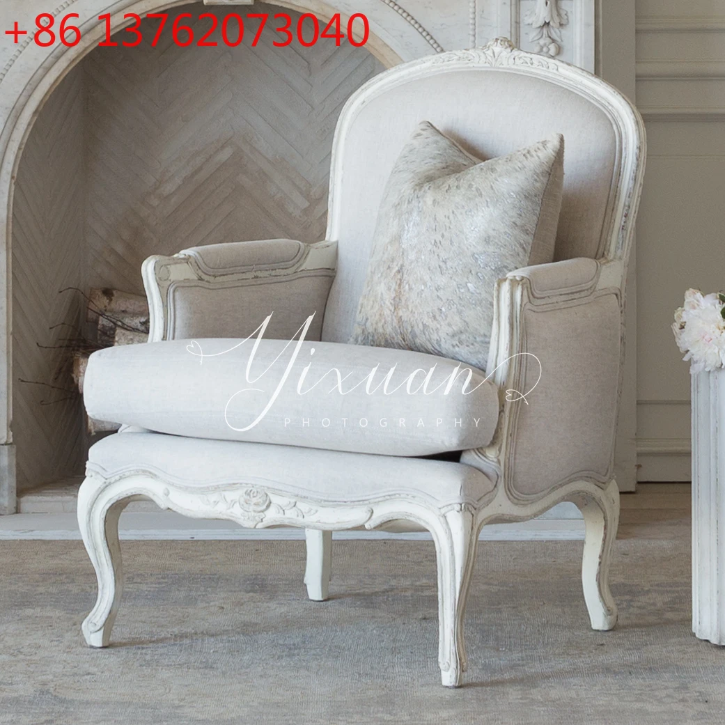 American solid wood retro old sofa chair French living room single sofa 
American solid wood retro old sofa chair French living room single sofa