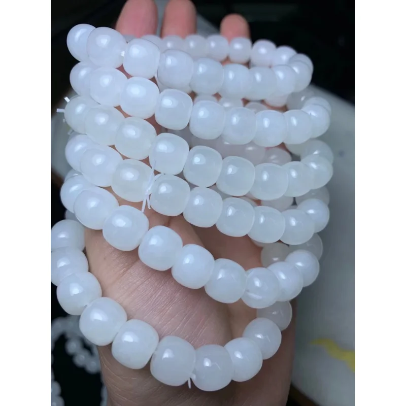 Natural Hetian White Jade Old Type Bead 9x10mm Single Circle Bracelet Clean No Cotton Crack Transparent Hydrated
Natural Hetian White Jade Old Type Bead 9x10mm Single Circle Bracelet Clean No Cotton Crack Transparent Hydrated