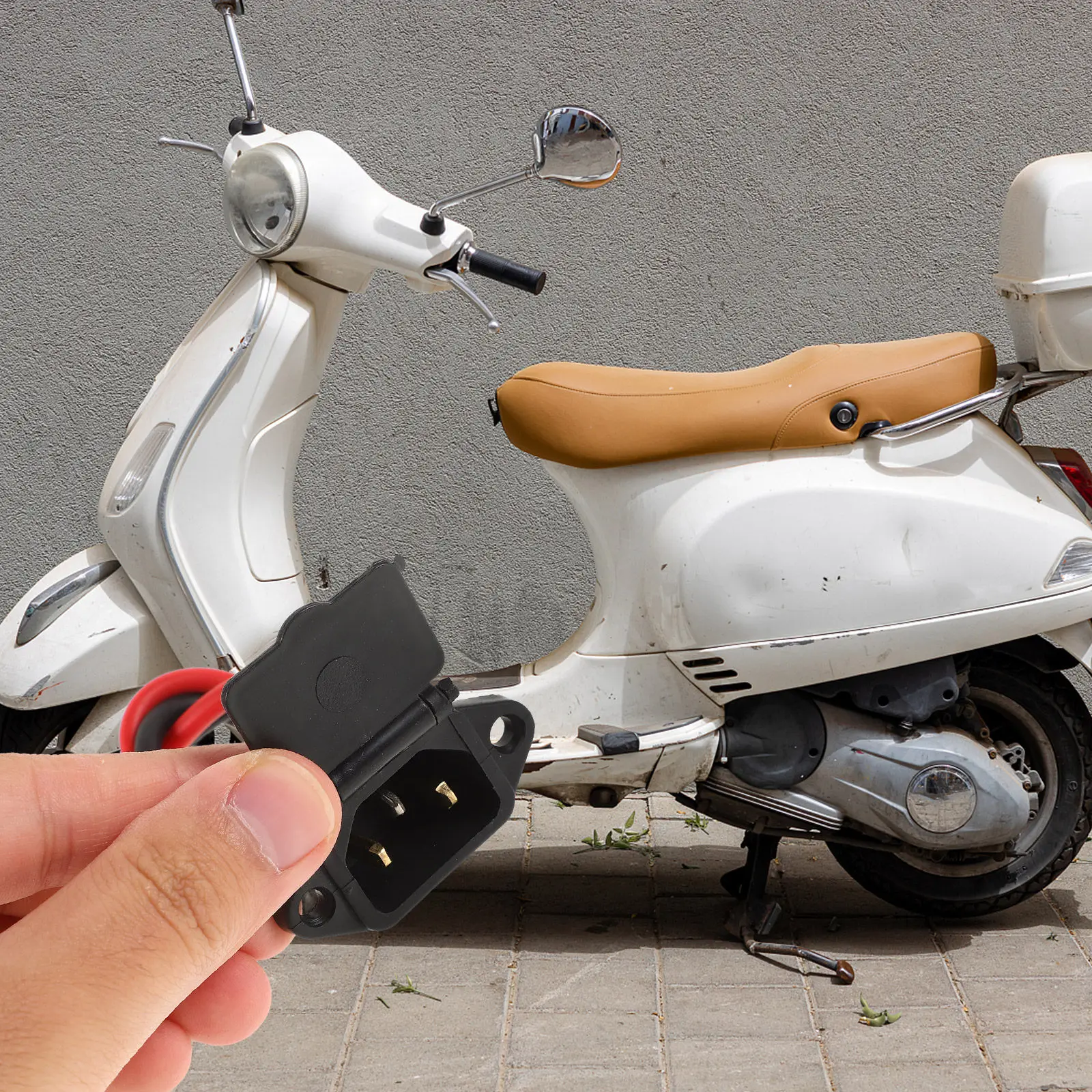 Electric Vehicle Charging Port with Three-Pin Socket and Protective Line Cover for Ev Scooter Bike Fast Safe Charging
Electric Vehicle Charging Port with Three-Pin Socket and Protective Line Cover for Ev Scooter Bike Fast Safe Charging