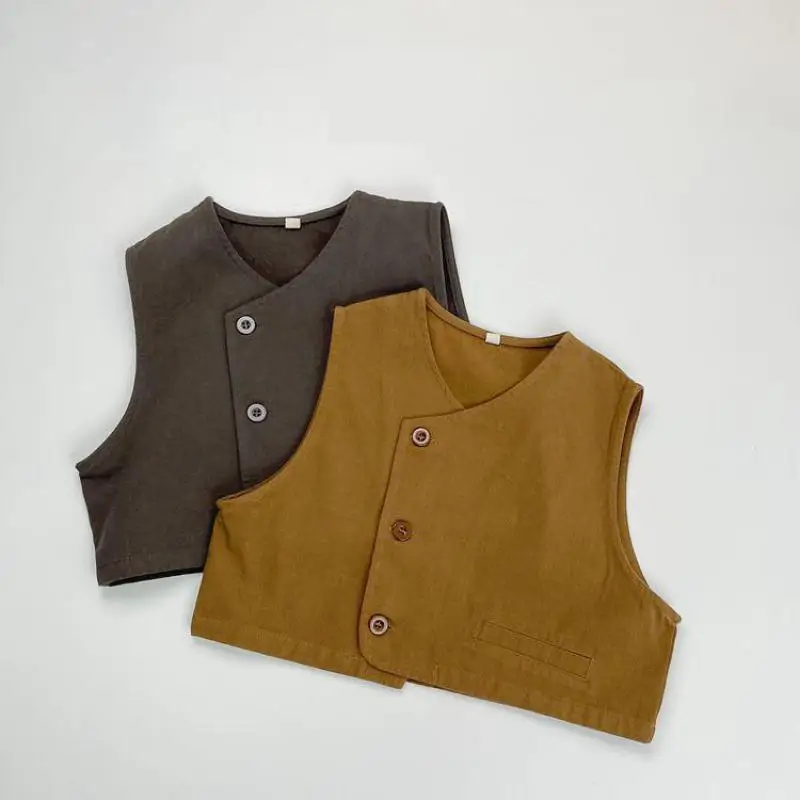 2024 Autumn New Children Sleeveless Vest Fashion Boys Girls Asymmetric Vest Jacket Cotton Baby Solid Cardigan Coat Kids Clothes
2024 Autumn New Children Sleeveless Vest Fashion Boys Girls Asymmetric Vest Jacket Cotton Baby Solid Cardigan Coat Kids Clothes