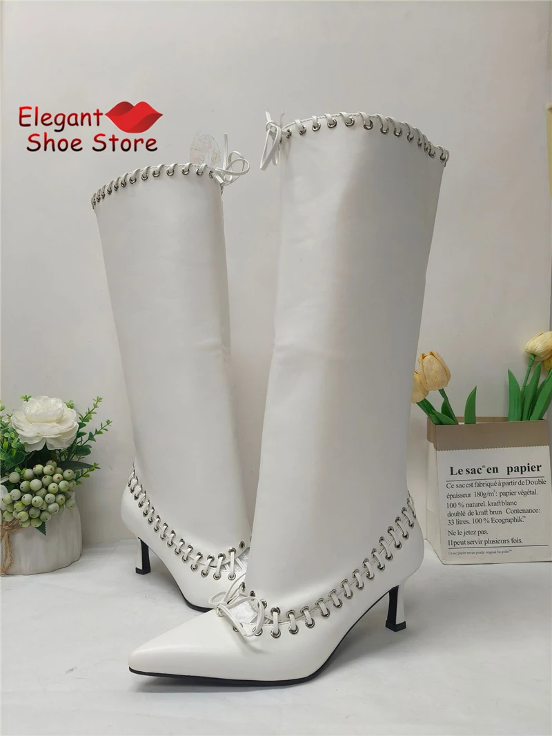 Summer Sexy Cross Strap Hollow Knee High Boots Fashion Solid Color Pointed Toe Kitten Heel Knight Boots Street Style Women Shoes
Summer Sexy Cross Strap Hollow Knee High Boots Fashion Solid Color Pointed Toe Kitten Heel Knight Boots Street Style Women Shoes