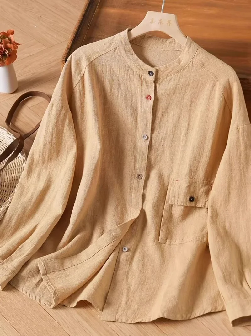 Cotton And Linen Shirt Jacket For Women Autumn 2025 New Style Retro Button Loose Casual Long Sleeved Ttop w614
Cotton And Linen Shirt Jacket For Women Autumn 2025 New Style Retro Button Loose Casual Long Sleeved Ttop w614