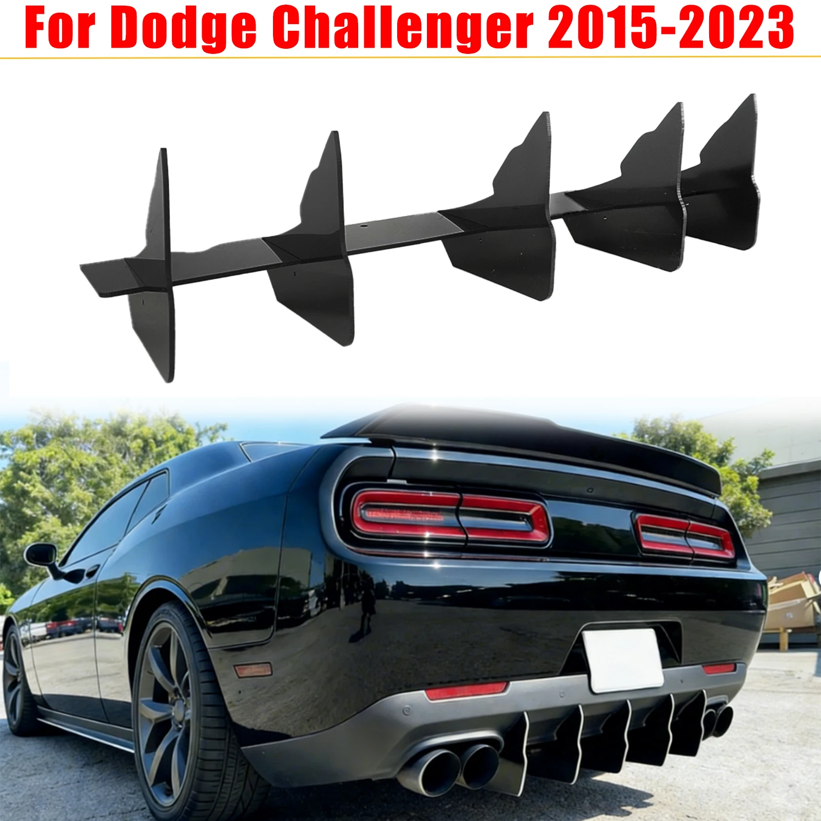 Для Dodge Challenger 2015-2023: Комплект заднего диффузора бампера, глянцевый черный, 6 шт., внешние аксессуары для кузова.
Для Dodge Challenger 2015-2023: Комплект заднего диффузора бампера, глянцевый черный, 6 шт., внешние аксессуары для кузова.