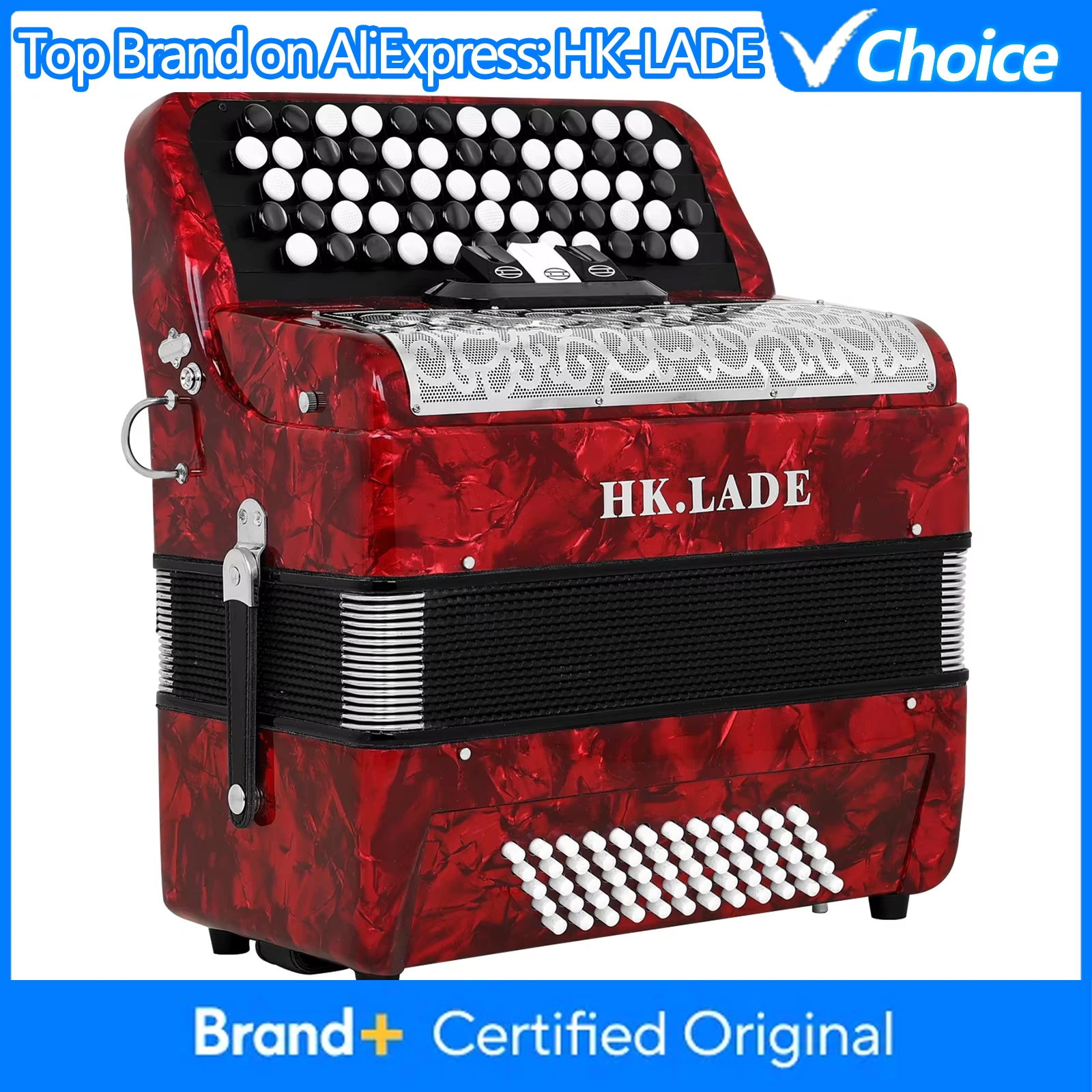 HK · LADE AH-170 Red Accordion 62 Key 60 Bass Professional Bayan Accordion with Accessories for Performance Keyboard Instrument
HK · LADE AH-170 Red Accordion 62 Key 60 Bass Professional Bayan Accordion with Accessories for Performance Keyboard Instrument