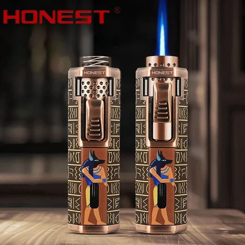 HONEST Metal Cigar Lighter Windproof Blue Flame Torch Outdoor Lighter Fashionable Men's Smoking Gift
HONEST Metal Cigar Lighter Windproof Blue Flame Torch Outdoor Lighter Fashionable Men's Smoking Gift