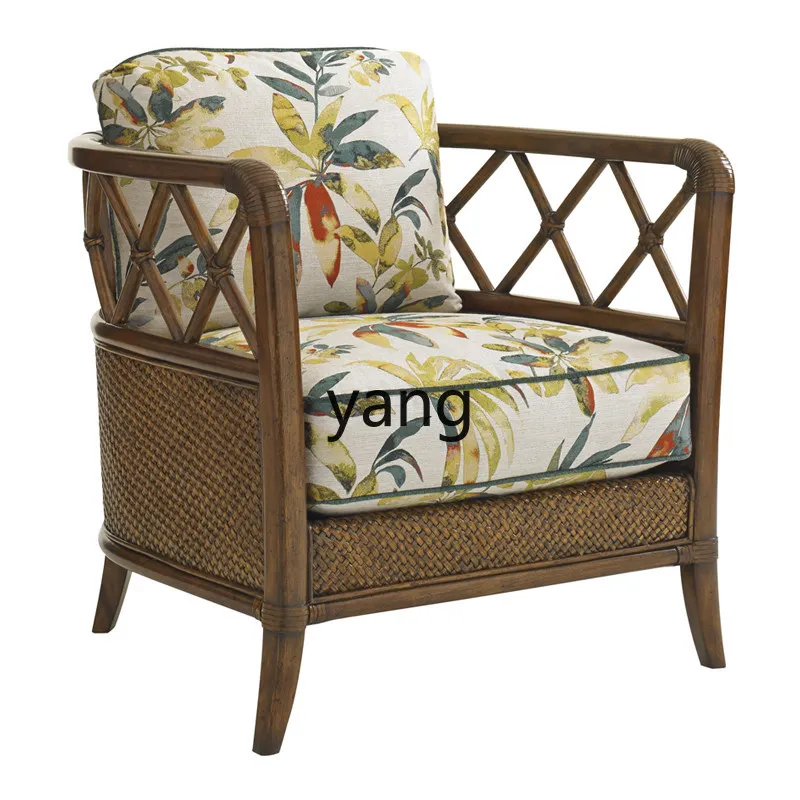 LTT Solid wood single rattan chair Leisure balcony Living room Comfortable flower cloth sofa chair
LTT Solid wood single rattan chair Leisure balcony Living room Comfortable flower cloth sofa chair