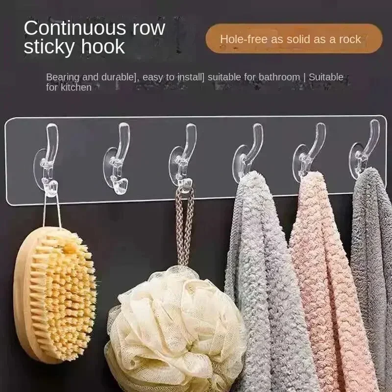 Transparent Six-Row Hat-and-Coat Hook Seamless Crystal Hook Punch-Free Kitchen Bathroom Shower Door Rear Waterproof Sticky Hook
Transparent Six-Row Hat-and-Coat Hook Seamless Crystal Hook Punch-Free Kitchen Bathroom Shower Door Rear Waterproof Sticky Hook