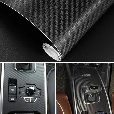 15x127cm Car 3D Carbon Fiber Roll Film Stickers DIY Vinyl Film Auto Interior Styling Carbon Fiber Decorative Decals