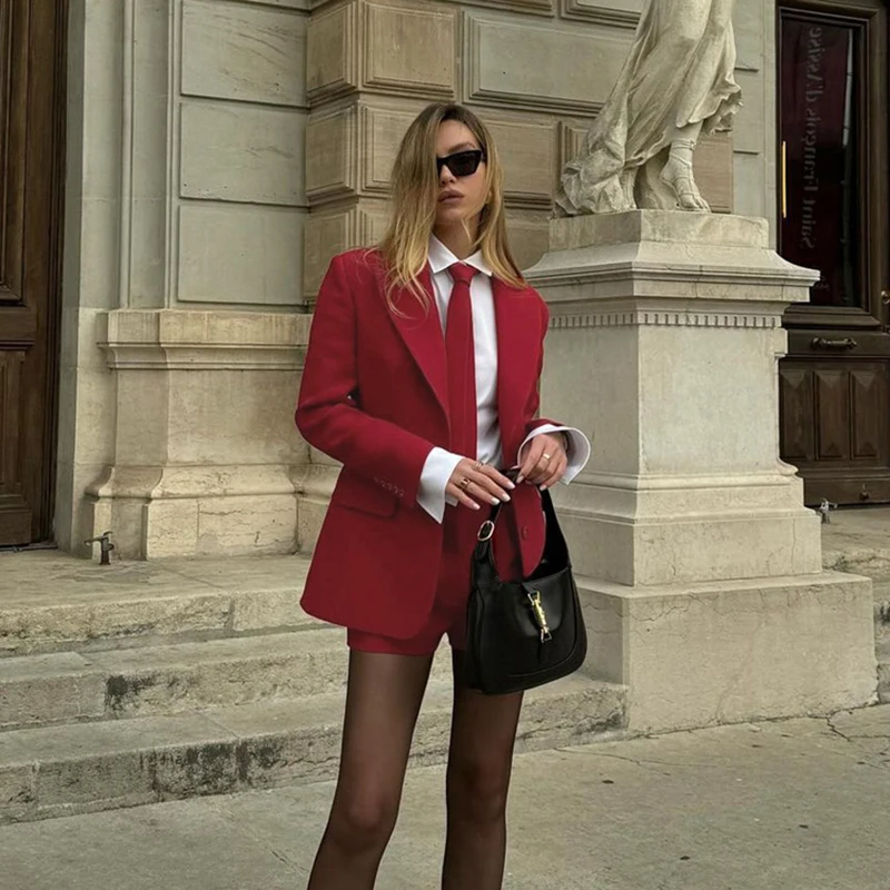 Spring Casual Blazers Shorts Suit Women Single-breasted Lapel Coat+high Waist Slim Zipper Shorts Autumn Female Two-piece Set
Spring Casual Blazers Shorts Suit Women Single-breasted Lapel Coat+high Waist Slim Zipper Shorts Autumn Female Two-piece Set
