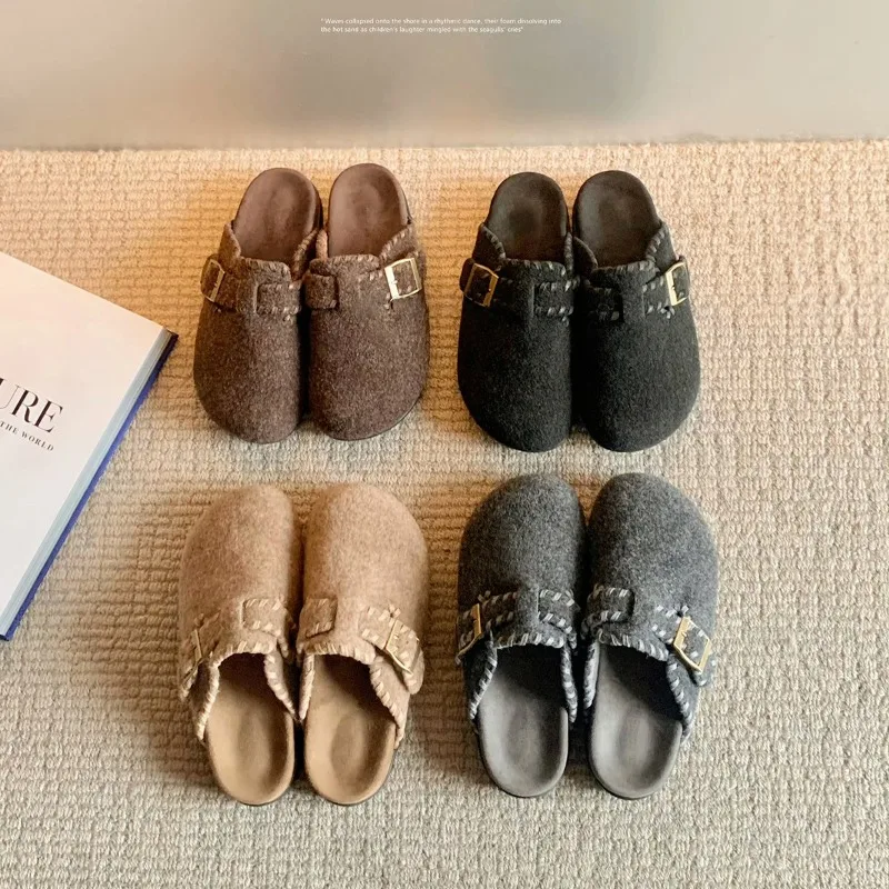 New Women's Shoes Retro Plush Muller Slippers for Woman Comfortable Vacation Baotou Casual Shoes Designer Shoes Zapatos De Mujer
New Women's Shoes Retro Plush Muller Slippers for Woman Comfortable Vacation Baotou Casual Shoes Designer Shoes Zapatos De Mujer