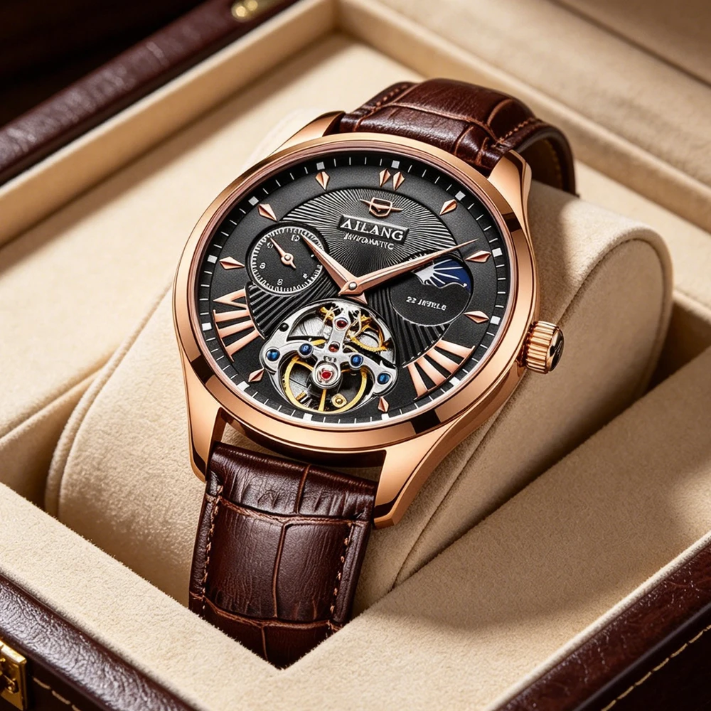AILANG Brand Luxury Tourbillon Mechanical Watch Men Sport Leather Strap Waterproof Fashion Automatic Watches Mens Business Clock
AILANG Brand Luxury Tourbillon Mechanical Watch Men Sport Leather Strap Waterproof Fashion Automatic Watches Mens Business Clock