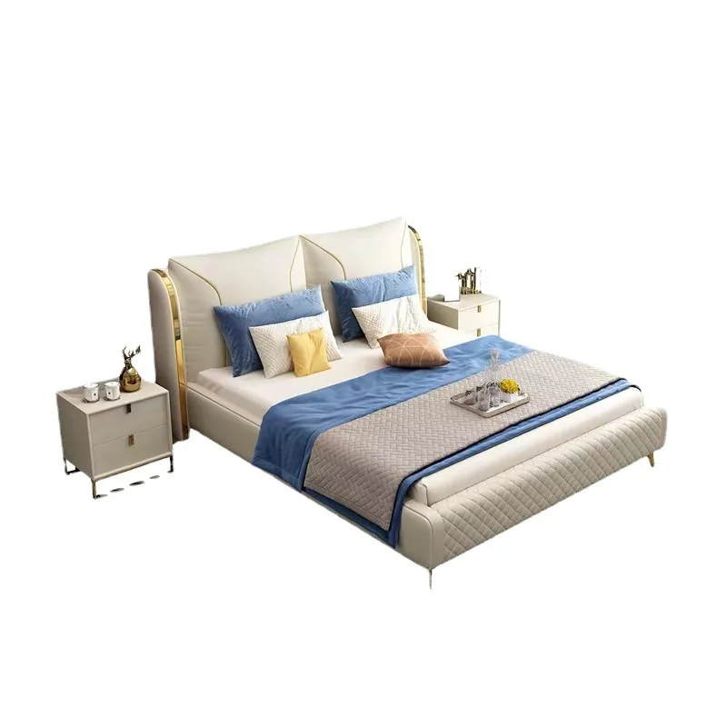 Modern simple new princess leather bed light luxury double master bedroom high box storage
Modern simple new princess leather bed light luxury double master bedroom high box storage