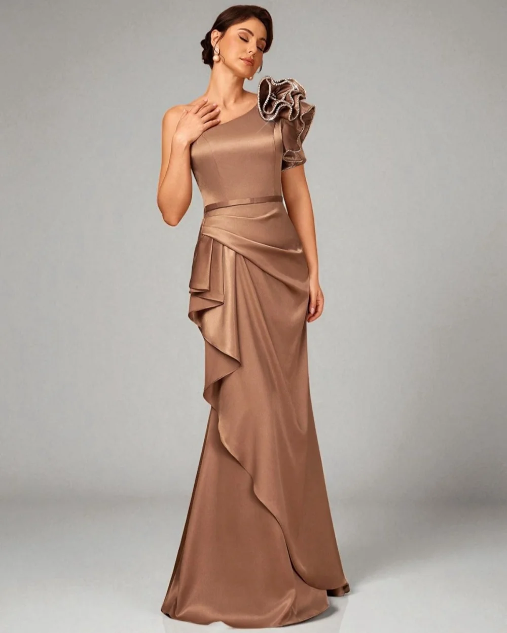 Customized High Quality Fashion Charmeuse Rhinestone Handmade Flower Mermaid One-shoulder Long Dresses Bespoke Occasion Dresses
Customized High Quality Fashion Charmeuse Rhinestone Handmade Flower Mermaid One-shoulder Long Dresses Bespoke Occasion Dresses