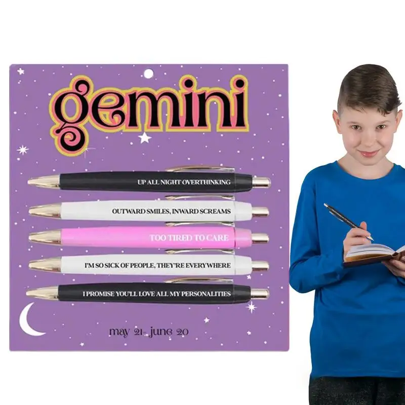 Funny Pens For Work Retractable Ballpoint Pen Daily Pens 5pcs Cute Constellation Themed Black Ink Pen Stationery Supplies
Funny Pens For Work Retractable Ballpoint Pen Daily Pens 5pcs Cute Constellation Themed Black Ink Pen Stationery Supplies
