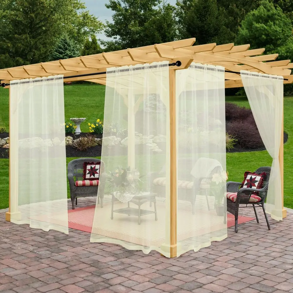 Sheer Curtains for Patio Waterproof, 4 Panels Rod Pocket Indoor Outdoor Voile Ivory Sheer Curtain for Pergola, Porch, Cabana an
Sheer Curtains for Patio Waterproof, 4 Panels Rod Pocket Indoor Outdoor Voile Ivory Sheer Curtain for Pergola, Porch, Cabana an