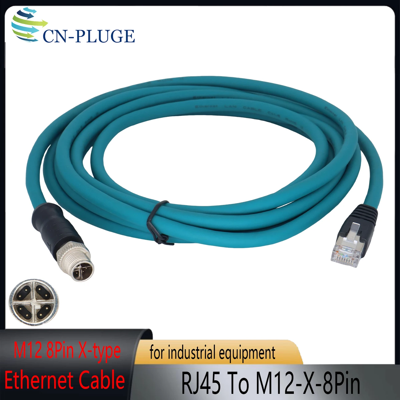 M12 8pin X-Type Male Head To RJ45 Encoding Line Industrial Ethernet X-type Network Cable 8-code Shield Cat6 Kilomega Connector
M12 8pin X-Type Male Head To RJ45 Encoding Line Industrial Ethernet X-type Network Cable 8-code Shield Cat6 Kilomega Connector