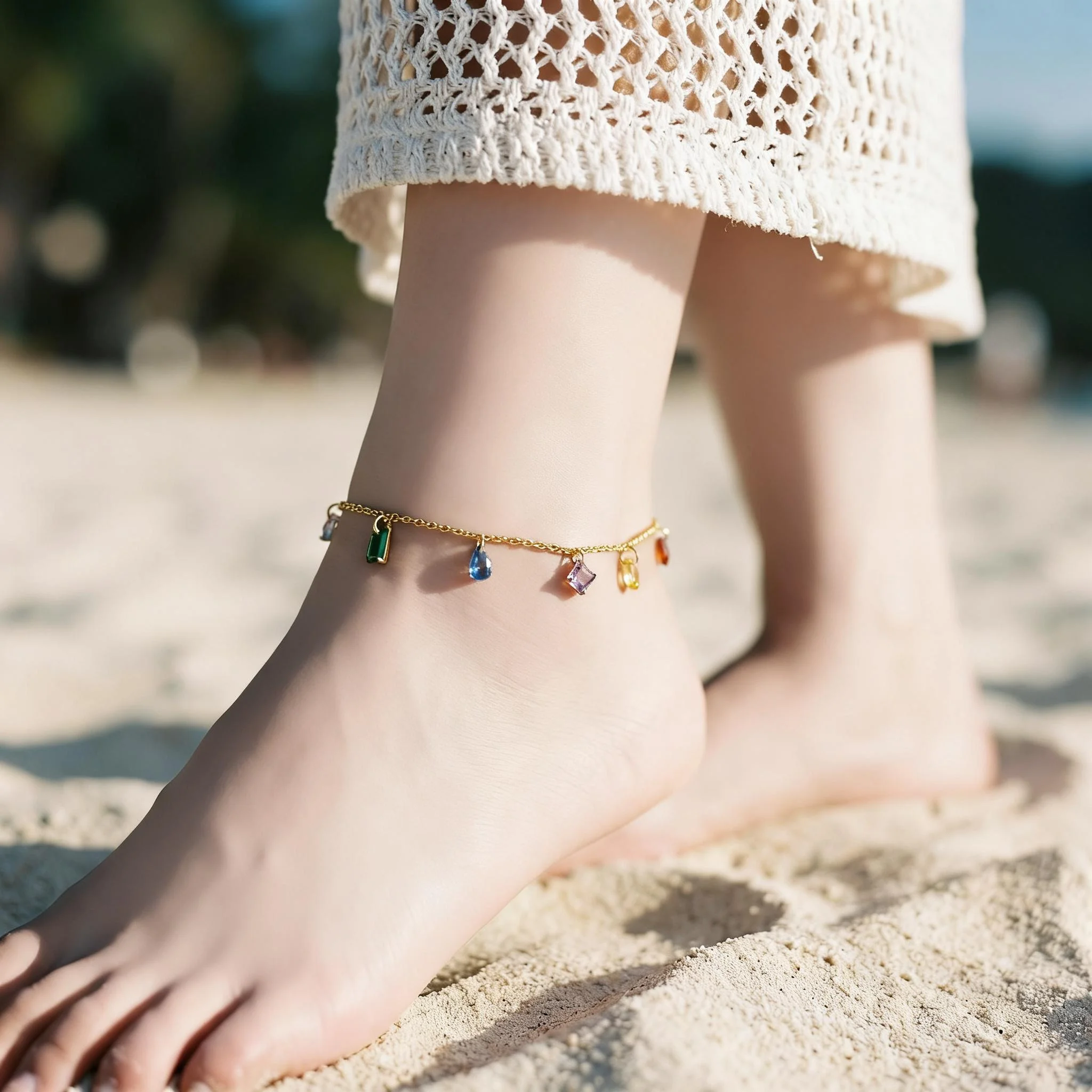 Vibrant Color Irregular Zircon Charms Anklet for Women, Adjustable Summer Sand Beach Swimming Pool Trendy Ankle Jewelry
Vibrant Color Irregular Zircon Charms Anklet for Women, Adjustable Summer Sand Beach Swimming Pool Trendy Ankle Jewelry