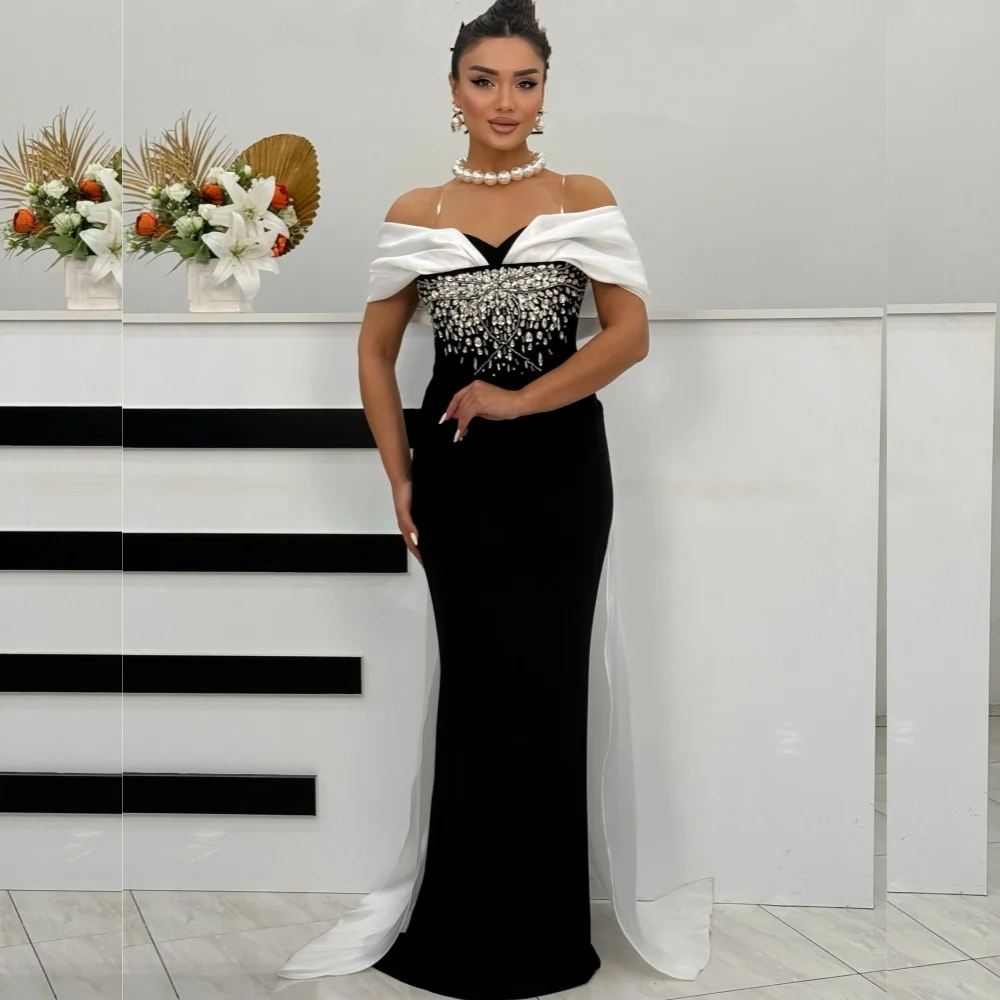 Customized High Quality Jersey Sequined Pleat Trumpet Off-the-shoulder Long Dresses Bespoke Occasion Retro
Customized High Quality Jersey Sequined Pleat Trumpet Off-the-shoulder Long Dresses Bespoke Occasion Retro