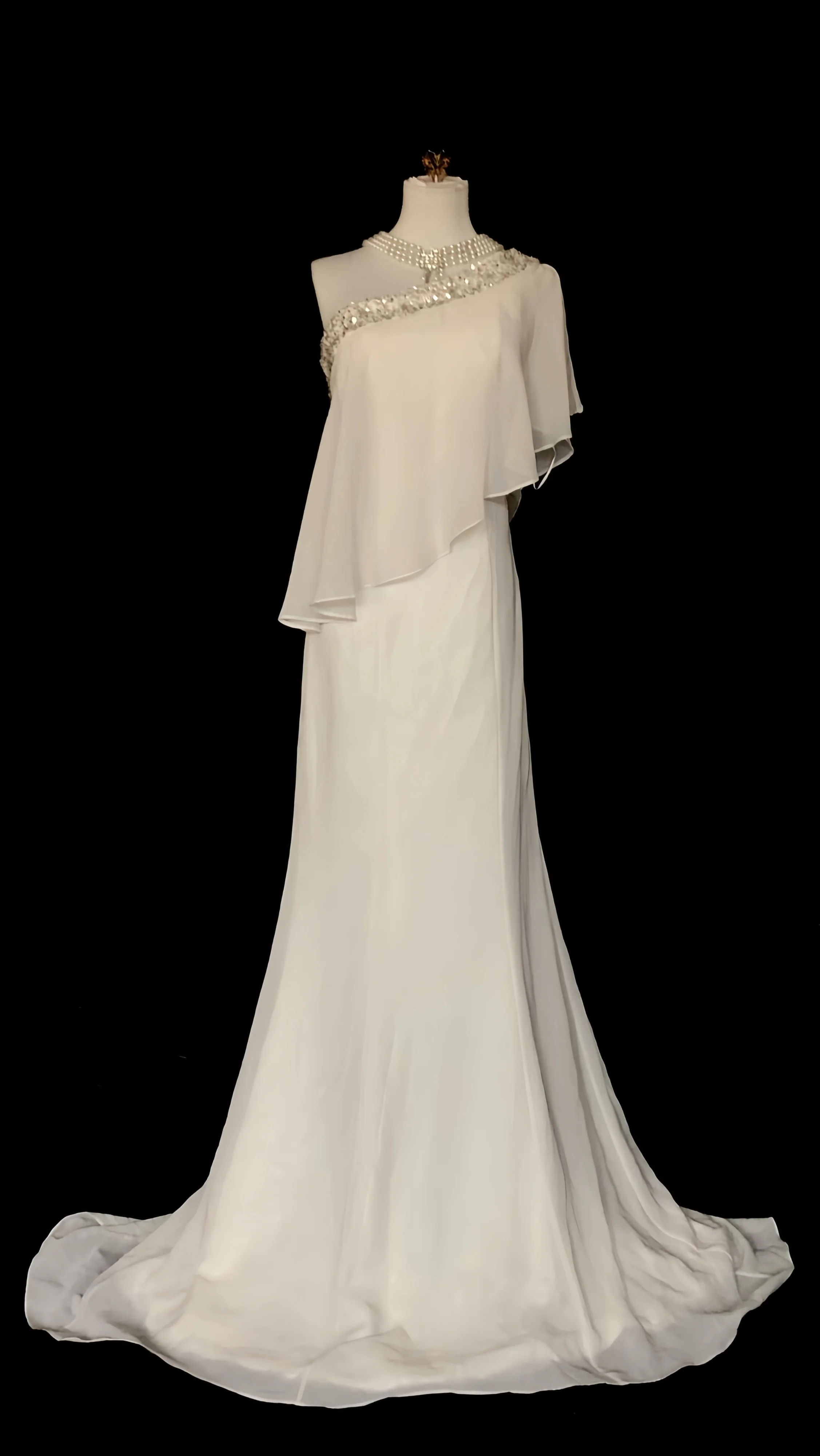 White Evening Dress Vintage Single Side Cuff Sequins Elegant Tulle A-Line Mermaid Dress Special Occasion Wedding Reception Dress
White Evening Dress Vintage Single Side Cuff Sequins Elegant Tulle A-Line Mermaid Dress Special Occasion Wedding Reception Dress