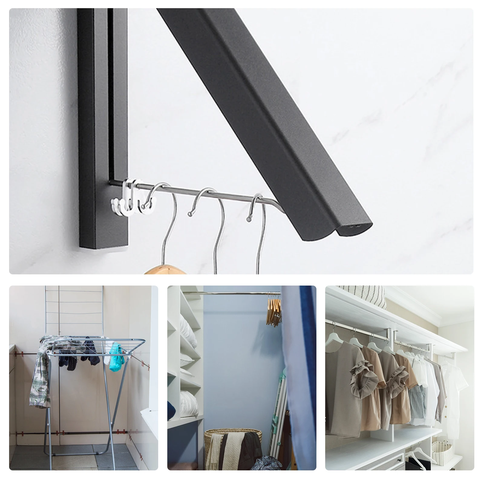Folding Drying Rack Clothes Hanger Foldable No Punching Wall Mounted Laundry Rack Hangers Easy Clean Home Use
Folding Drying Rack Clothes Hanger Foldable No Punching Wall Mounted Laundry Rack Hangers Easy Clean Home Use