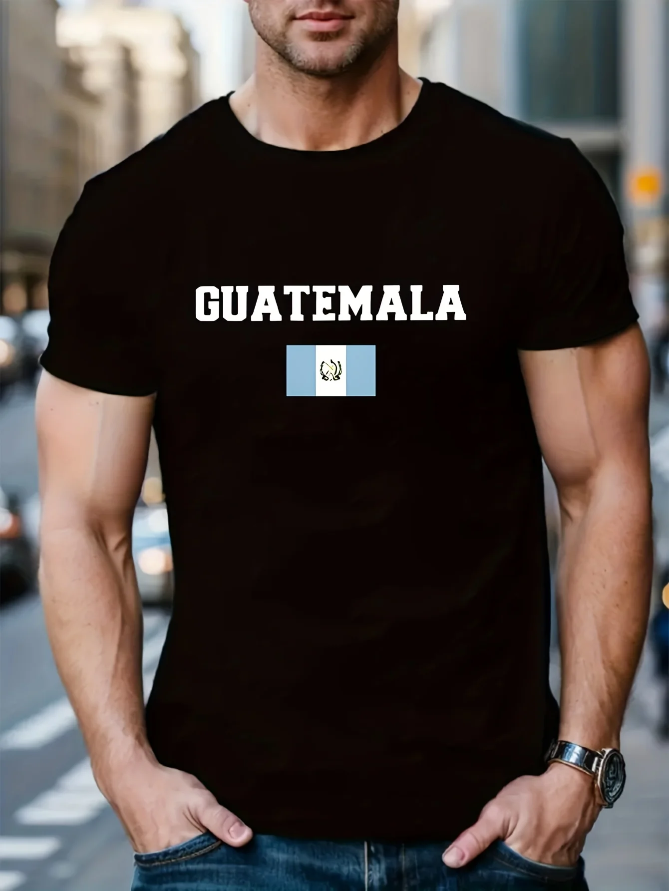 Men's Guatemala Flag Print T-Shirt Casual Crew Neck, Lightweight Polyester Tee, Machine Washable Perfect for Summer Streetwear
Men's Guatemala Flag Print T-Shirt Casual Crew Neck, Lightweight Polyester Tee, Machine Washable Perfect for Summer Streetwear