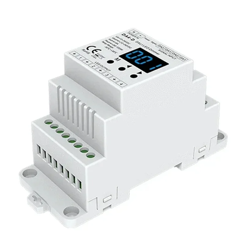 Exquisite-12-24VDC CV Dimmer DA4-D (Din Rail)(DT6) 4Chx5a PMW Dimming 4 X (60-120)W Driver For Single Color RGBW Tape Strip Ligh
Exquisite-12-24VDC CV Dimmer DA4-D (Din Rail)(DT6) 4Chx5a PMW Dimming 4 X (60-120)W Driver For Single Color RGBW Tape Strip Ligh