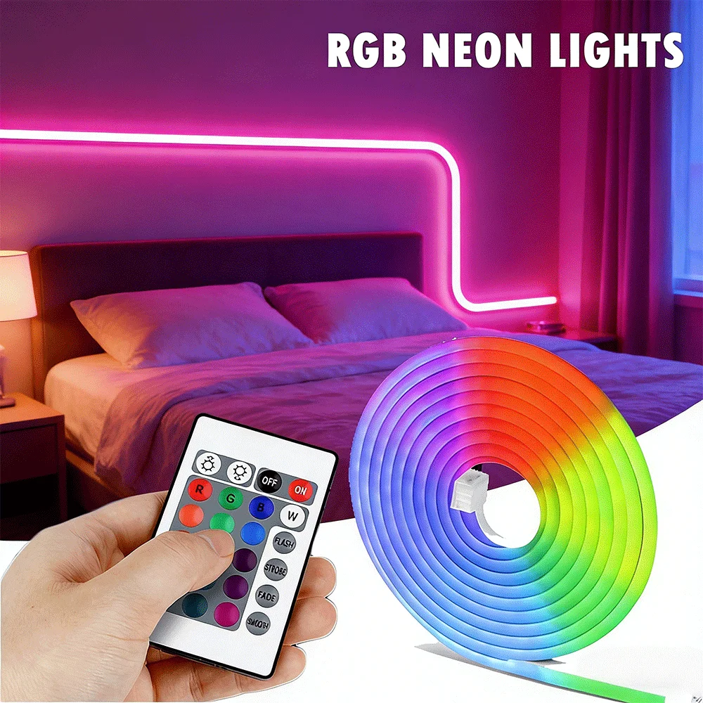 Светодиодная неоновая лента RGB 1-5 м, 5 В, USB, с ИК-пультом дистанционного управления, меняющая цвет, для спальни и гостиной
Светодиодная неоновая лента RGB 1-5 м, 5 В, USB, с ИК-пультом дистанционного управления, меняющая цвет, для спальни и гостиной