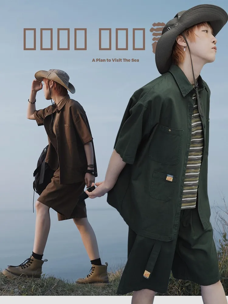 STILLYOU Original Japanese Retro Workwear ort Sve Loose Casual Cotton irt for Men And Women with Multiple kets
STILLYOU Original Japanese Retro Workwear ort Sve Loose Casual Cotton irt for Men And Women with Multiple kets