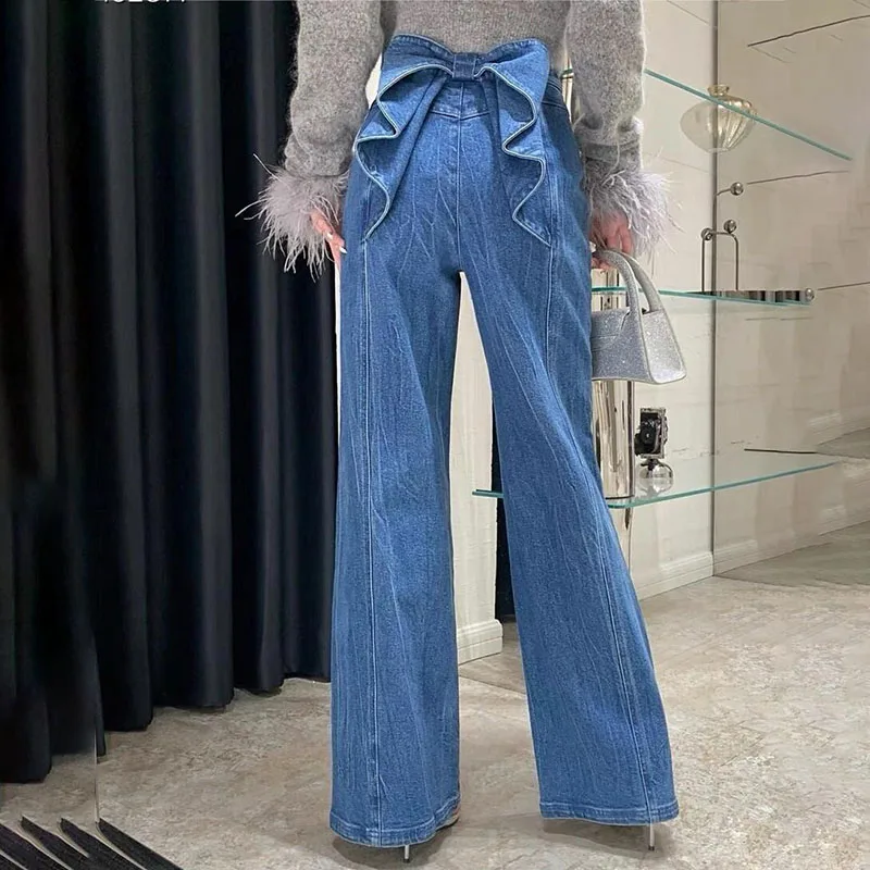 New Bow Jeans Women's Loose Straight-leg Pants, Spring Autumn High-end High-waisted Pants Fashion Female Denim Trousers Trendy
New Bow Jeans Women's Loose Straight-leg Pants, Spring Autumn High-end High-waisted Pants Fashion Female Denim Trousers Trendy