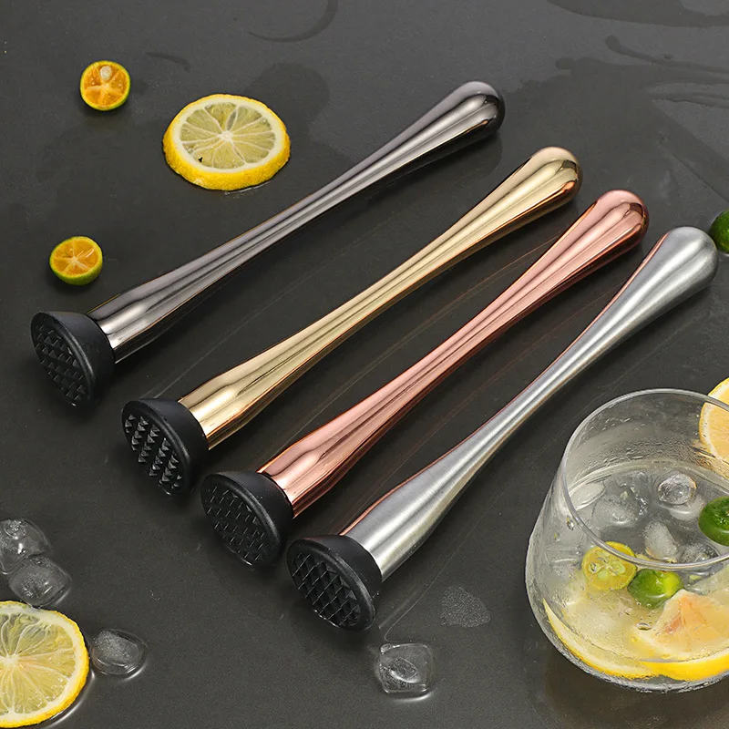 Rose Gold Black Sliver Muddler Fruit Bar Tools Win Sticks Spoon Srtainer Stainless Steel Ice Cocktail Stick Bar Accessories
Rose Gold Black Sliver Muddler Fruit Bar Tools Win Sticks Spoon Srtainer Stainless Steel Ice Cocktail Stick Bar Accessories