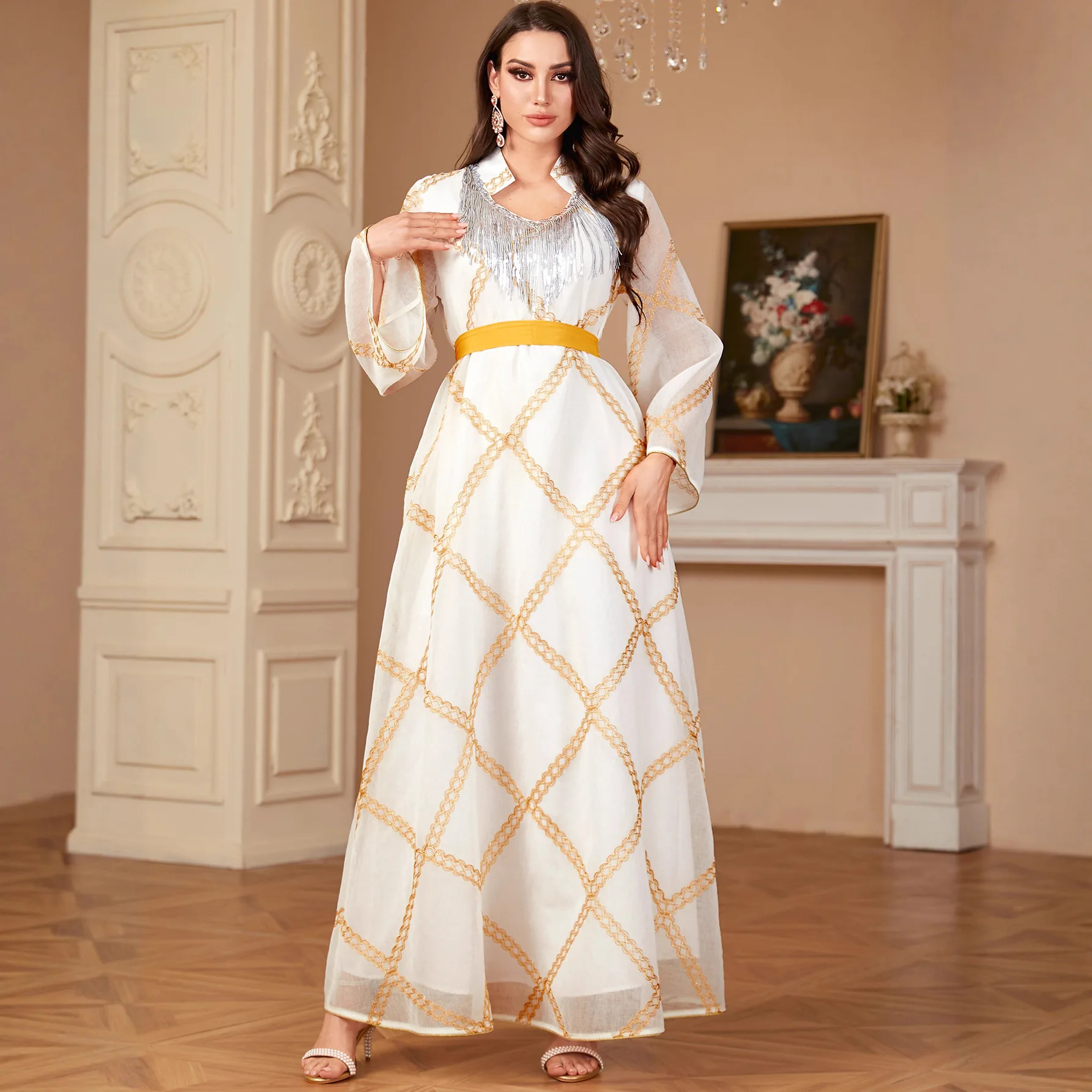 4035 New Women's Long Muslim Dress Robe Malay Indonesian Muslim Dress Long Dress Robe Abaya Ramadan Dubai Luxury Islam Elegant
4035 New Women's Long Muslim Dress Robe Malay Indonesian Muslim Dress Long Dress Robe Abaya Ramadan Dubai Luxury Islam Elegant