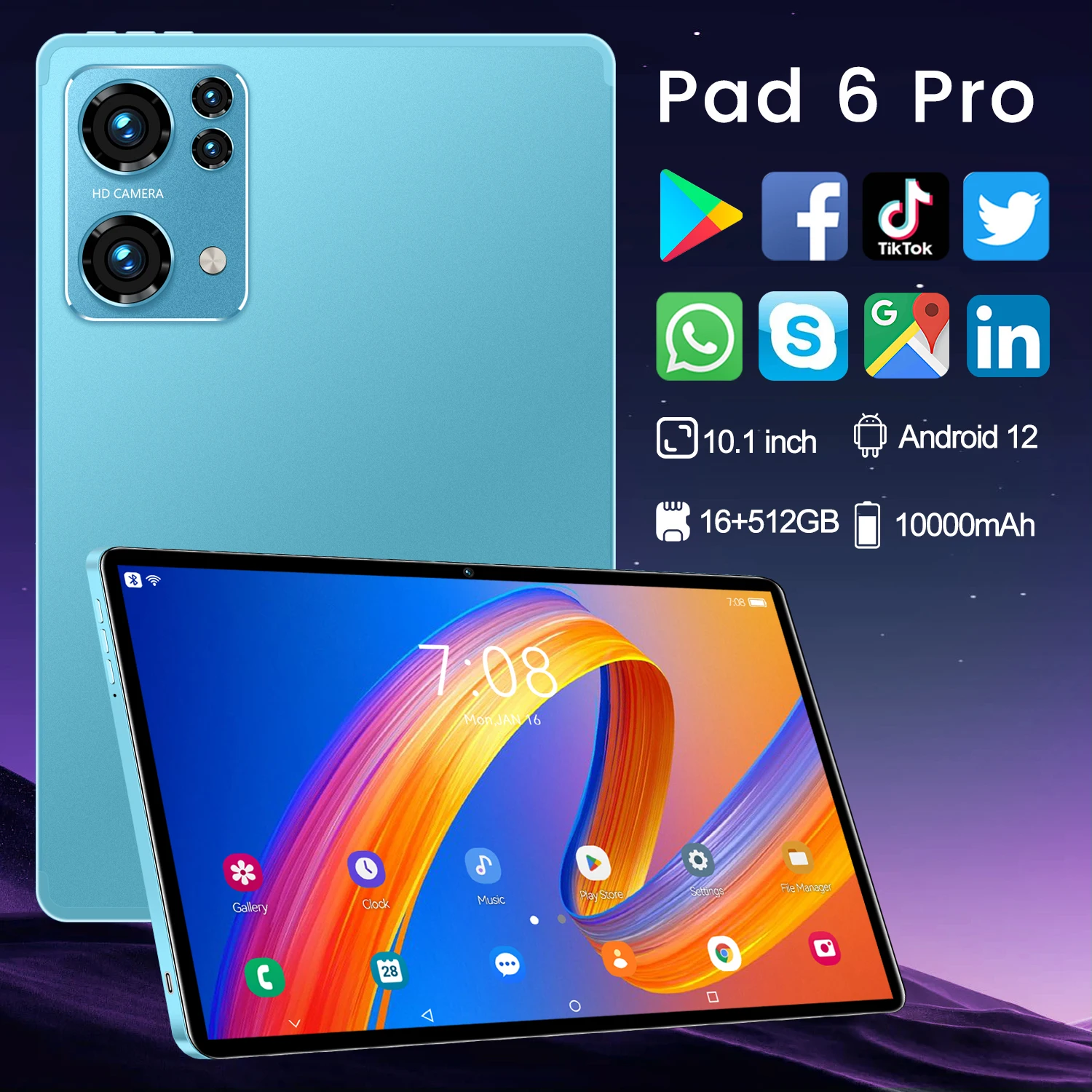 New Pad 6 Pro Android Tablet 10.1 Inch 5G Dual SIM Card or WIFI Original Tablets PC 16+1T with Keyboard For Work Global Tablette
New Pad 6 Pro Android Tablet 10.1 Inch 5G Dual SIM Card or WIFI Original Tablets PC 16+1T with Keyboard For Work Global Tablette