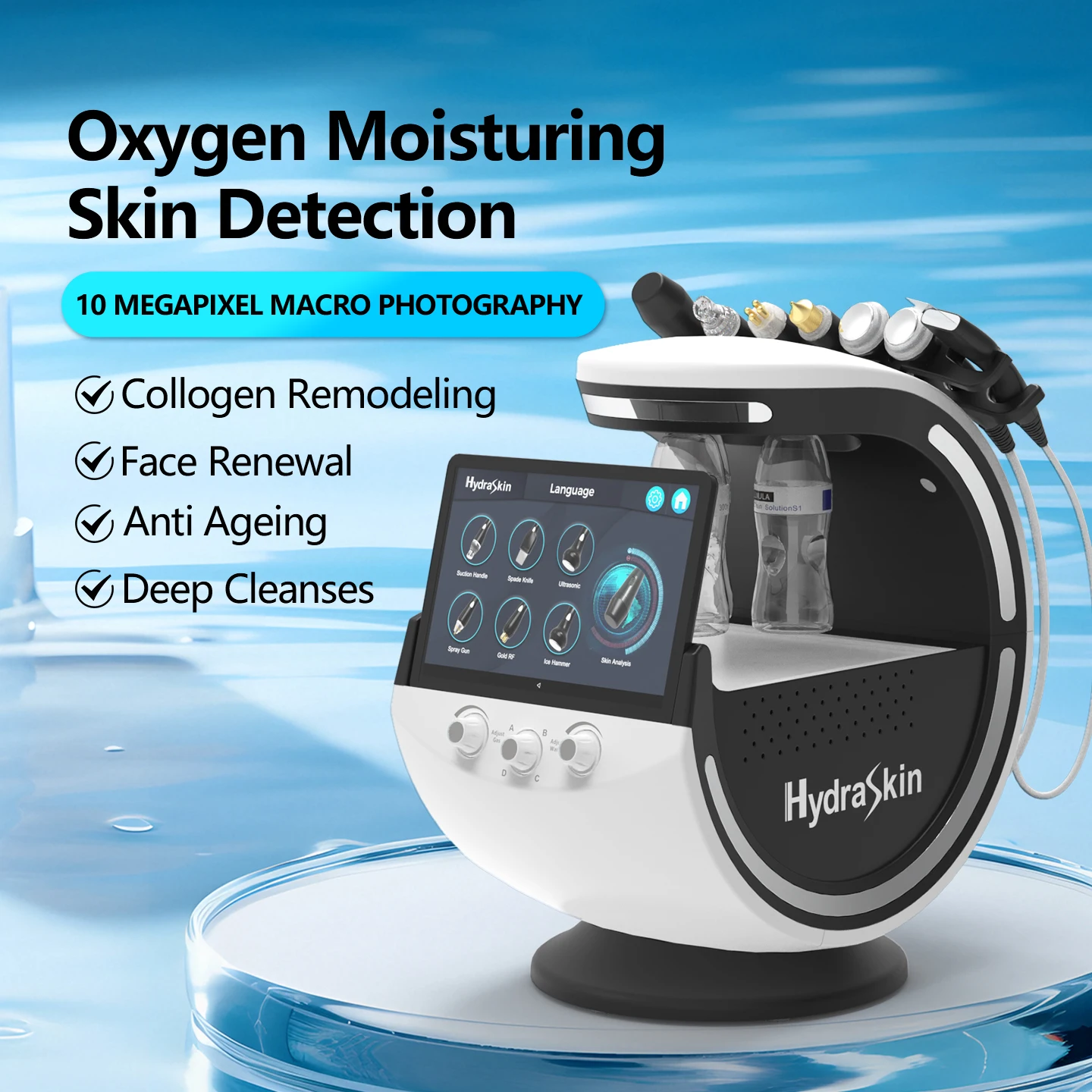 Многофункциональный аппарат 7 в 1 для анализа кожи: гидродермабразия, пилинг, микродермабразия, аквапилинг, очистка кожи
Многофункциональный аппарат 7 в 1 для анализа кожи: гидродермабразия, пилинг, микродермабразия, аквапилинг, очистка кожи