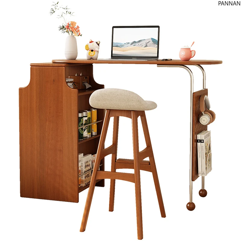 French solid wood bar table Small apartment living room telescopic storage locker integrated bar
French solid wood bar table Small apartment living room telescopic storage locker integrated bar