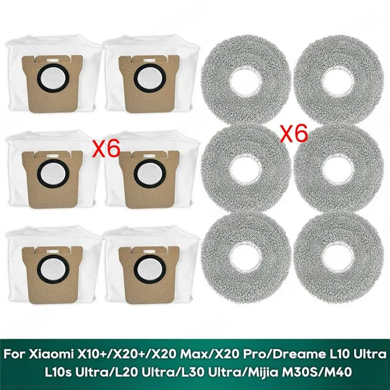 CKFAM-12PCS Mop Cloth And Dust Bag Set For X20 Plus, X20 Max, X10+ And Dreame L10 Ultra, L20 Ultra, L30 Ultra, Mijia M30S
CKFAM-12PCS Mop Cloth And Dust Bag Set For X20 Plus, X20 Max, X10+ And Dreame L10 Ultra, L20 Ultra, L30 Ultra, Mijia M30S