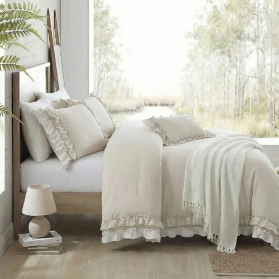 Duvet Cover Set Ruffle Bedding Set Pleat Ruffled Shabby Chic Comforter Cover Extra Soft and Easy Care Boho Duvet Cover with Zip
Duvet Cover Set Ruffle Bedding Set Pleat Ruffled Shabby Chic Comforter Cover Extra Soft and Easy Care Boho Duvet Cover with Zip