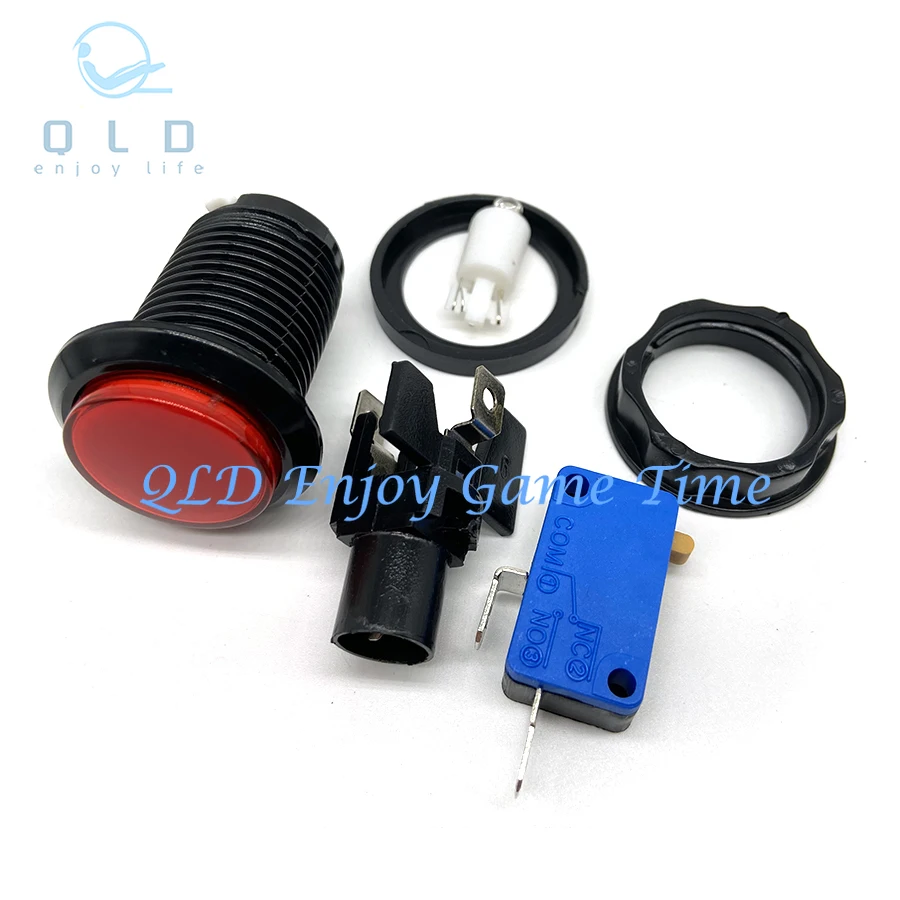 1 шт., 30 мм, аркадная кнопка со светодиодной подсветкой, 5 В, 12 В, прозрачный пластиковый джойстик, игровая кнопка с нулевой задержкой для торгового автомата, сделай сам 
1 шт., 30 мм, аркадная кнопка со светодиодной подсветкой, 5 В, 12 В, прозрачный пластиковый джойстик, игровая кнопка с нулевой задержкой для торгового автомата, сделай сам