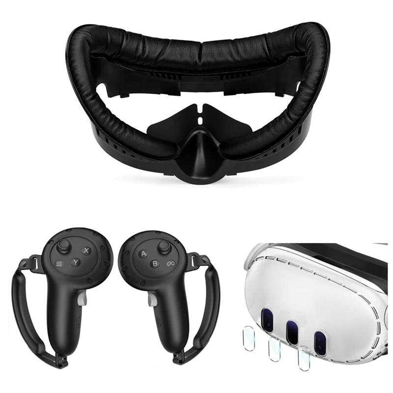 For Meta Quest 3 PU Foam Face Cover, Silicone Controller Grips Cover, Camera Lens Protector Replacement Parts Accessories
For Meta Quest 3 PU Foam Face Cover, Silicone Controller Grips Cover, Camera Lens Protector Replacement Parts Accessories