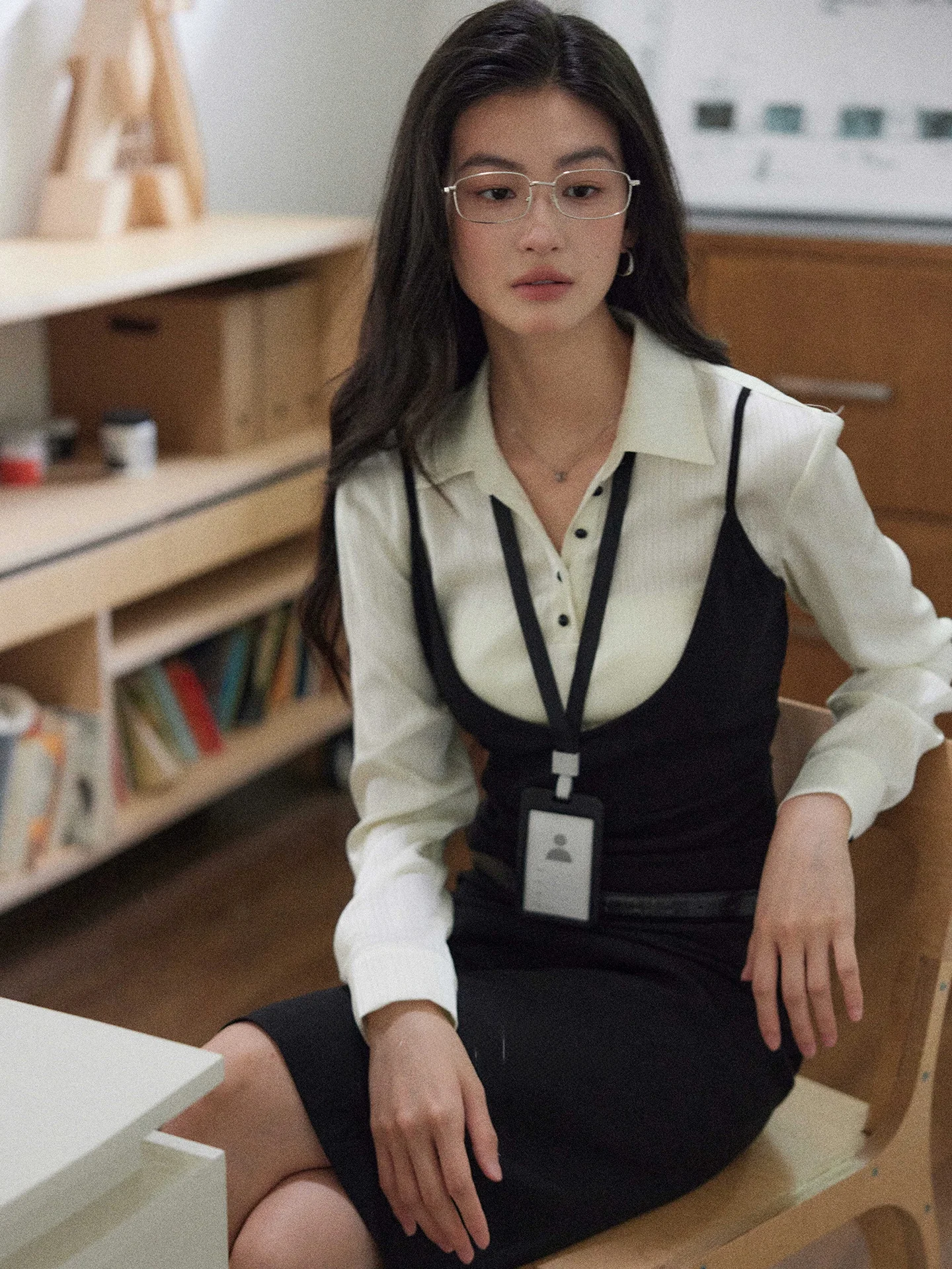 Ele Long Sve Satin Knitted Belted irt for Women Commute Sle Fake Two-Piece Design Comfortable Breathable Fem Fa...
Ele Long Sve Satin Knitted Belted irt for Women Commute Sle Fake Two-Piece Design Comfortable Breathable Fem Fa...