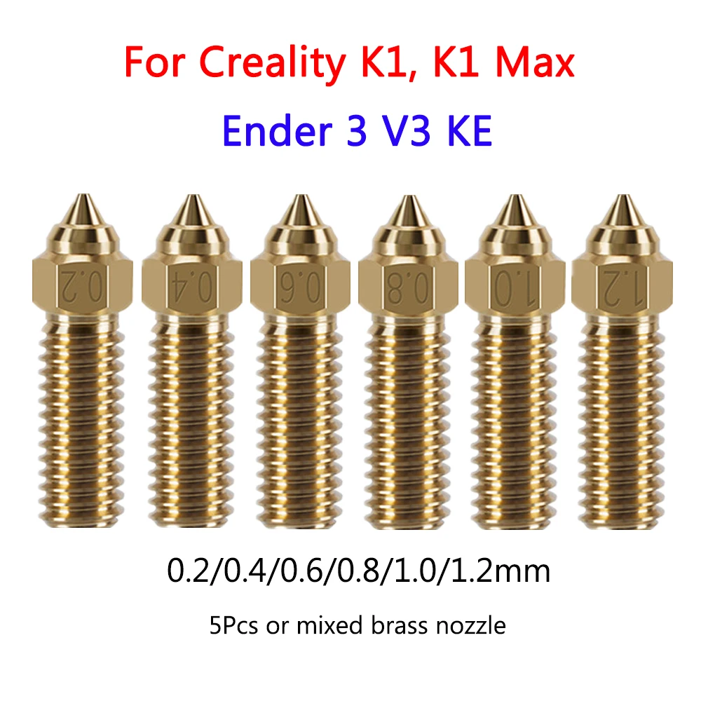 For Ender 3 V3 KE Brass Nozzle 0.4/0.6/0.2/0.8/1.0/1.2mm Mixed Nozzles Hotend Accessories for Creality K1/K1-Max 3D Print Nozzle
For Ender 3 V3 KE Brass Nozzle 0.4/0.6/0.2/0.8/1.0/1.2mm Mixed Nozzles Hotend Accessories for Creality K1/K1-Max 3D Print Nozzle