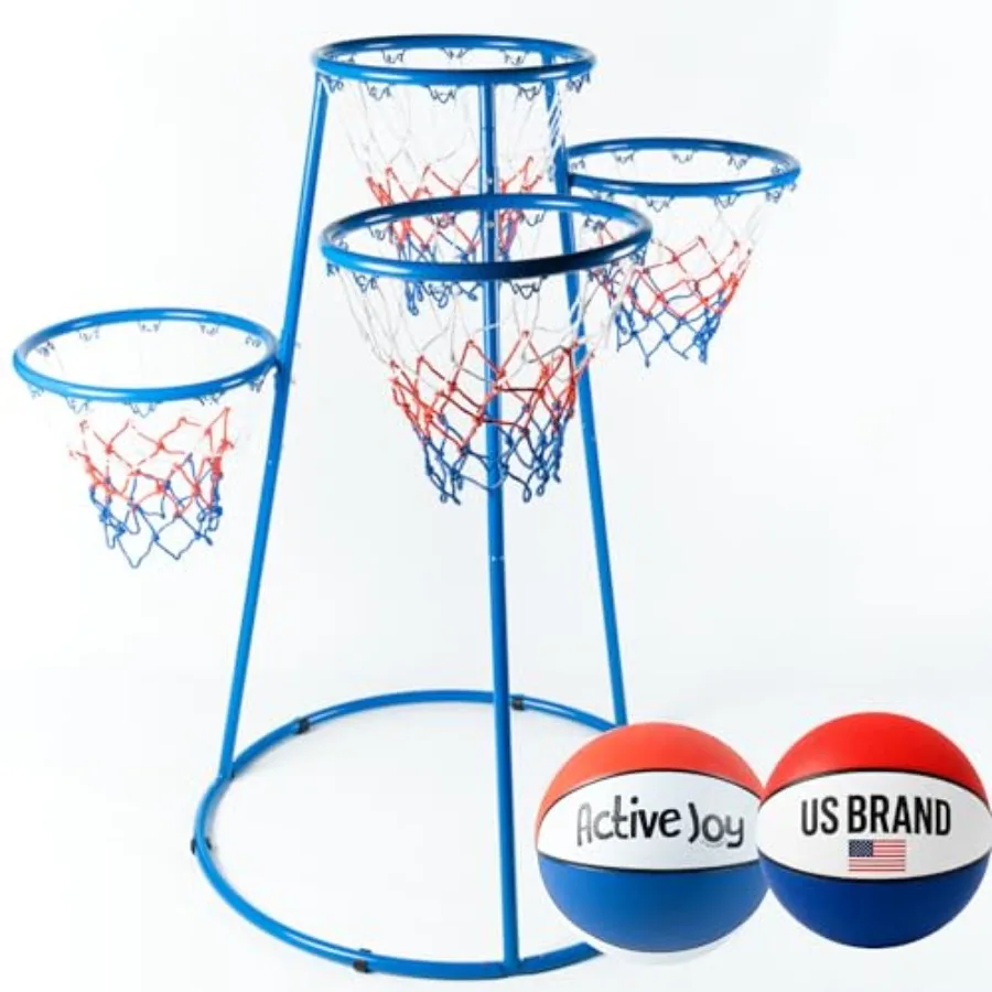 Toddler indoor/outdoor basketball set with 4 hoops, durable plastic, blue/red, easy assembly and height-adjustable for kids age
Toddler indoor/outdoor basketball set with 4 hoops, durable plastic, blue/red, easy assembly and height-adjustable for kids age