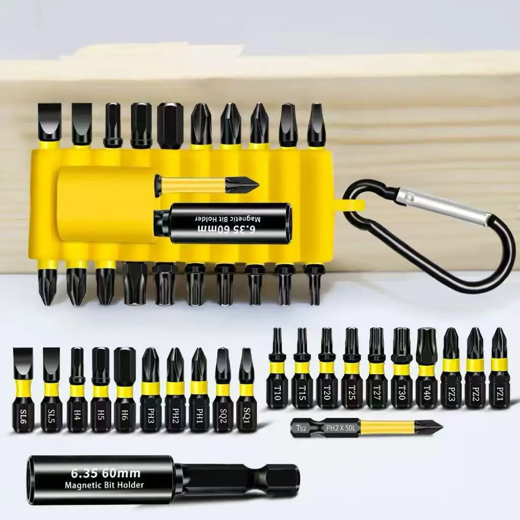 22PCS S2 Steel Impact Screwdriver Bits Set, PH/SL/PZ/Torx Muliti Insert Bits Tips Set with Bit Holder and Adapter
22PCS S2 Steel Impact Screwdriver Bits Set, PH/SL/PZ/Torx Muliti Insert Bits Tips Set with Bit Holder and Adapter