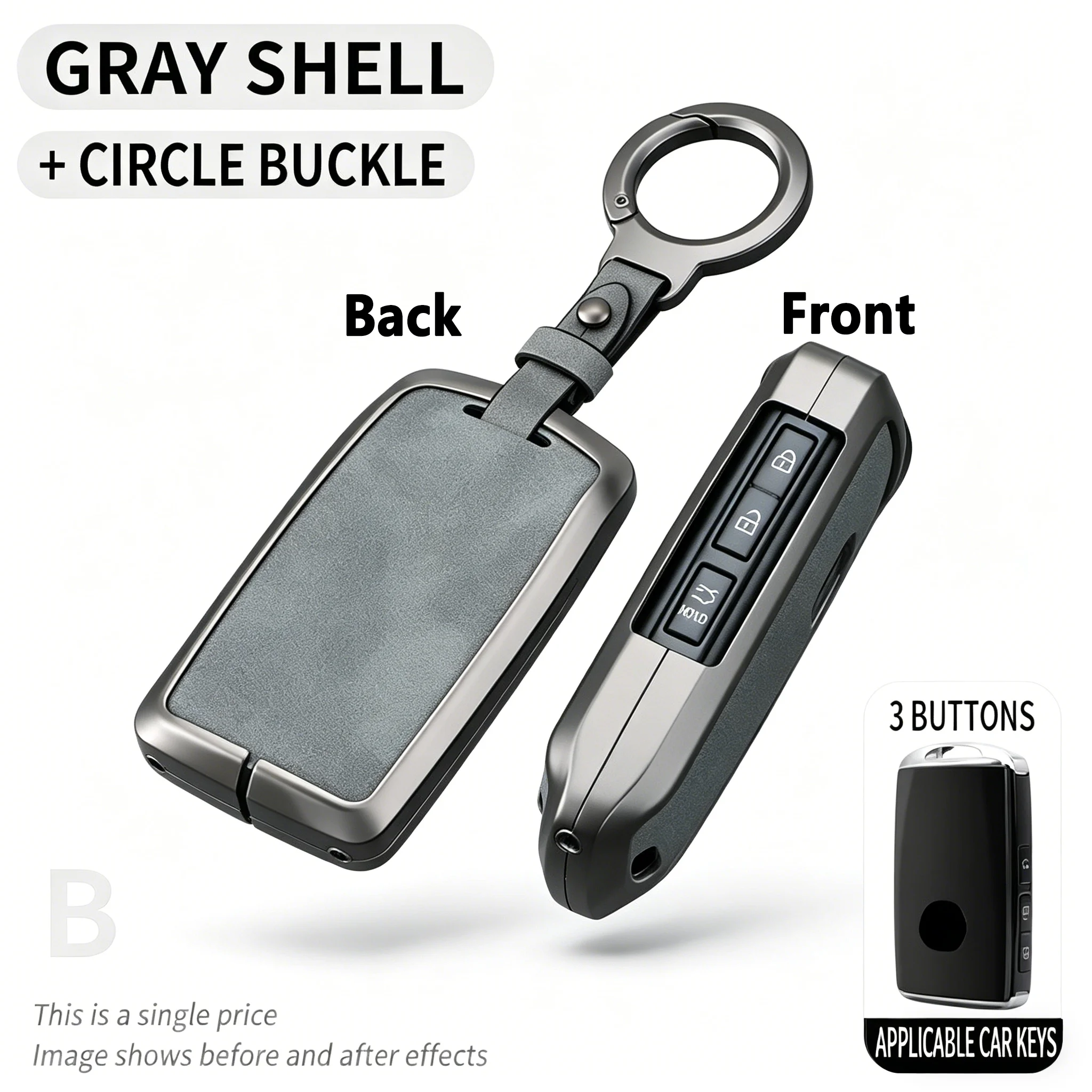 Gray Leather Key Fob Cover for Mazda 3 CX-5 CX-4 2-Button Smart Key Protector with Keychain
Gray Leather Key Fob Cover for Mazda 3 CX-5 CX-4 2-Button Smart Key Protector with Keychain