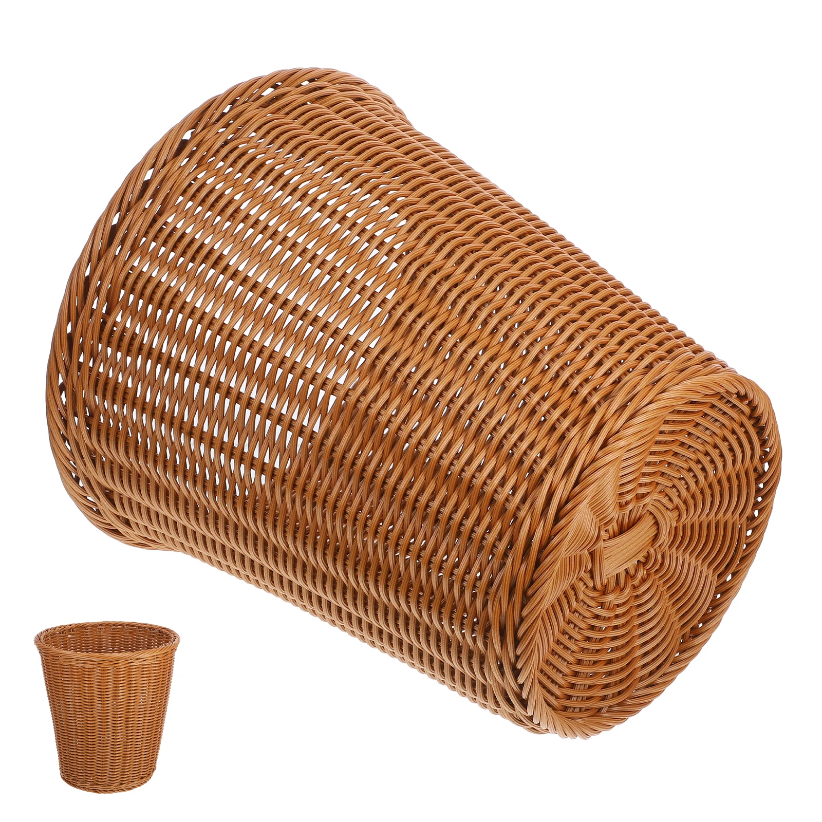 Household Trash Can Storage Basket Imitated Rattan Style Simulated Rattan Trash Can Plastic Woven Waste Container Sturdy
Household Trash Can Storage Basket Imitated Rattan Style Simulated Rattan Trash Can Plastic Woven Waste Container Sturdy