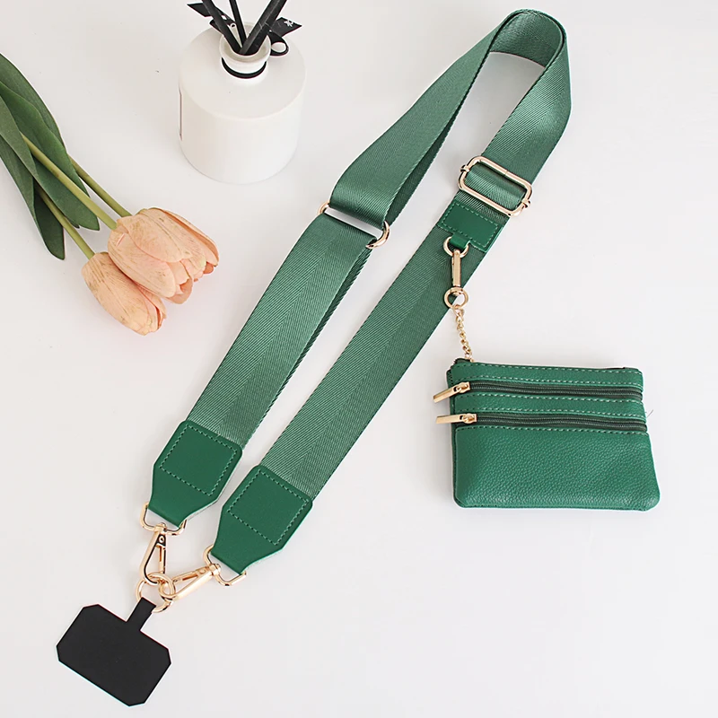 Adjustable Long Mobile Phone Lanyard Phone Strap with Zippered Pouch Crossbody Card Neck Cord Clip Green Gold Buckle
Adjustable Long Mobile Phone Lanyard Phone Strap with Zippered Pouch Crossbody Card Neck Cord Clip Green Gold Buckle