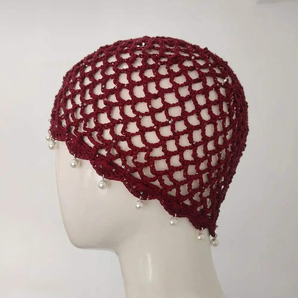 Casual Hollowed Out Woven Pullover Hats Pearl Fringed Crochet Beret Cap Breathable Retro Beanies Cap or Women Summer
Casual Hollowed Out Woven Pullover Hats Pearl Fringed Crochet Beret Cap Breathable Retro Beanies Cap or Women Summer