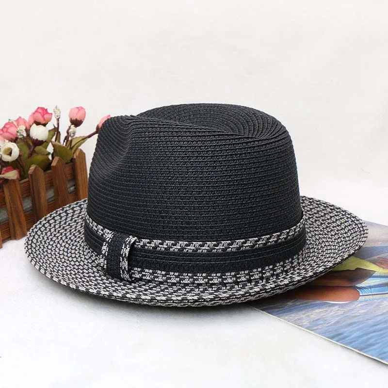 Vintage Jazz Fedora Panama Hat for Men Women Mixed Woven Paper Braid Spliced Trim Short Brim Sun Protection Straw Trilby Cap
Vintage Jazz Fedora Panama Hat for Men Women Mixed Woven Paper Braid Spliced Trim Short Brim Sun Protection Straw Trilby Cap